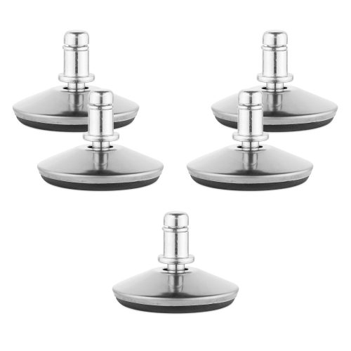 Sada 5 noh pro tyč kancelářské židle 10 mm, Kwmobile, stříbrná/černá, ocel, 56093.03