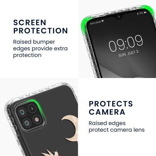 Kryt Kwmobile pro Samsung Galaxy A22 5G, silikonový, průhledný/zlatý, 58363.01