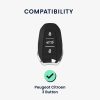Kryt na klíče od auta pro Peugeot/Citroen 3 Buttons - Smart Key, Kwmobile, Black/Gold, Silikon, 58603.01