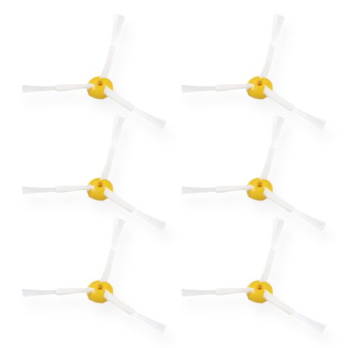 Sada 6 ks bočních kartáčů pro vysavač iRobot Roomba 700/Roomba 600/Roomba 500, Kwmobile, Bílá/Žlutá, Plast, 49136.02