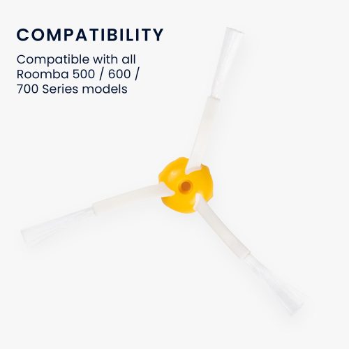 Sada 6 ks bočních kartáčů pro vysavač iRobot Roomba 700/Roomba 600/Roomba 500, Kwmobile, Bílá/Žlutá, Plast, 49136.02