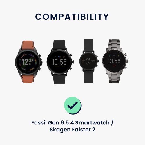 USB nabíjecí kabel pro Fossil Gen 6/Gen 5/Gen 4, Kwmobile, černý, plastový, 58644.01