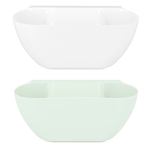 Set 2 cosuri suspendabile Navaris, peste usa, 3.8 L fiecare, 28x13.5x11 cm, alb/verde, metal