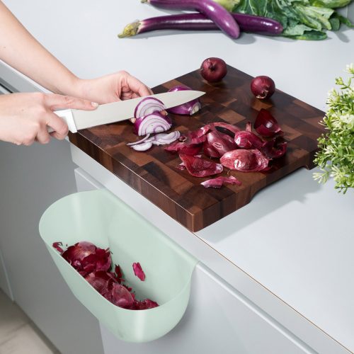 Set 2 cosuri suspendabile Navaris, peste usa, 3.8 L fiecare, 28x13.5x11 cm, alb/verde, metal