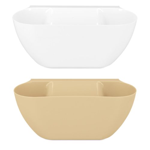 Set 2 cosuri suspendabile Navaris, peste usa, 3.8 L fiecare, 28x13.5x11 cm, alb/bej, metal