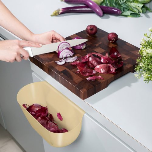 Set 2 cosuri suspendabile Navaris, peste usa, 3.8 L fiecare, 28x13.5x11 cm, alb/bej, metal