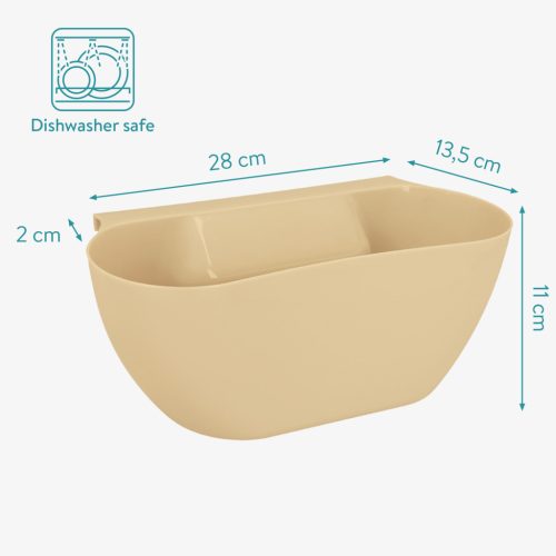 Set 2 cosuri suspendabile Navaris, peste usa, 3.8 L fiecare, 28x13.5x11 cm, alb/bej, metal