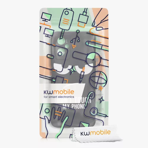 Pouzdro Kwmobile pro Realme 9i, silikonové, černo/bílé, 58694.01