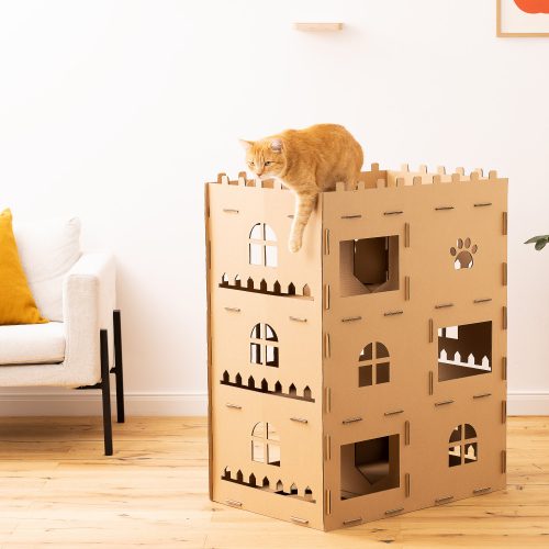 Domeček pro kočky Navaris, Karton, Hnědá, 58836.01