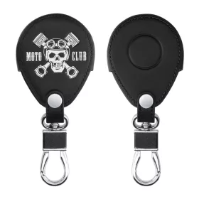   Pouzdro na klíče na motorku pro Harley Davidson, Kwmobile, černo/bílá, ekologická kůže, 58826.03