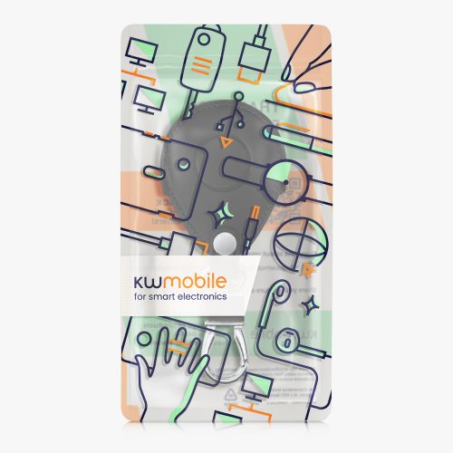 Pouzdro na klíče na motorku pro Harley Davidson, Kwmobile, černo/bílá, ekologická kůže, 58826.03