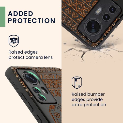 Pouzdro Kwmobile pro Xiaomi 12/12X, dřevo, hnědo-černé, 56788.05