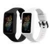 Sada 2 popruhů pro Huawei Band 7/Band 6/Honor Band 6, Kwmobile, Black/White, Silikon, 58914.02