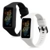 Sada 2 popruhů pro Huawei Band 7/Band 6/Honor Band 6, Kwmobile, Black/White, Silikon, 58914.02