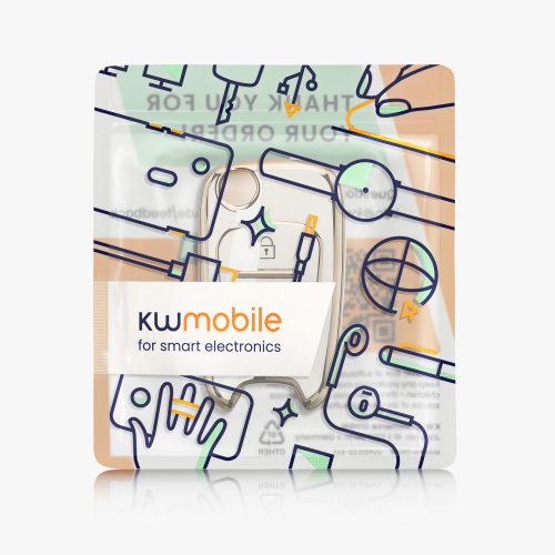 Kryt klíče od auta pro Hyundai 3 Buttons, Kwmobile, Bílá/Zlatá, Silikon, 56000.02