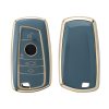 Krytka na klíče od auta pro BMW 3 Buttons, Kwmobile, modrá/zlatá, silikonová, 56009.03