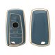 Krytka na klíče od auta pro BMW 3 Buttons, Kwmobile, modrá/zlatá, silikonová, 56009.03