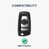 Krytka na klíče od auta pro BMW 3 Buttons, Kwmobile, modrá/zlatá, silikonová, 56009.03