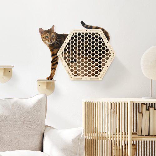 Navaris lezecký nábytek pro kočky, béžová, dřevo, 58934.04