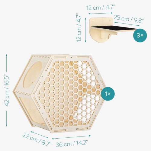 Navaris lezecký nábytek pro kočky, béžová, dřevo, 58934.04