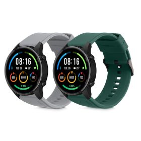   Sada 2 řemínků pro Xiaomi Mi Watch Color Sport/Watch S1 Active, Kwmobile, Grey/Green, Silicone, 58971.02
