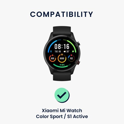 Sada 2 řemínků pro Xiaomi Mi Watch Color Sport/Watch S1 Active, Kwmobile, Grey/Green, Silicone, 58971.02