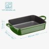 Tava din fonta emailata pentru cuptor Navaris, rezistenta pana la 260°C, verde, 59009.01.80