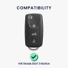 Krytka na klíče od auta pro VW/Skoda/Seat 3 Buttons, Kwmobile, Black/Silver, Silicon, 56008.05