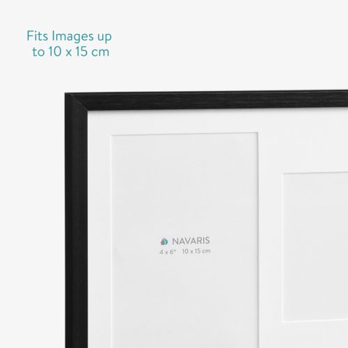 Rama foto colaj Navaris, 3 poze 10x15 cm, 38.2x17.2x2 cm, argintiu, sticla/aluminiu