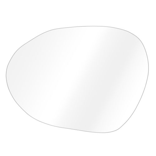 Oglinda decorativa ondulata ovala Navaris, fara rama, 75x55 cm, argintiu, sticla/metal