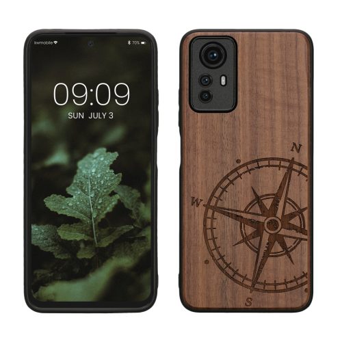 Pouzdro Kwmobile pro Xiaomi Redmi Note 12S, hnědé, dřevo/silikon, 60692.01