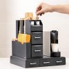 Sada stojanu na kávovar, 3 zásuvky na 48 kapslí Nespresso a organizér se 2 zásuvkami na příslušenství, černá, 60824.01
