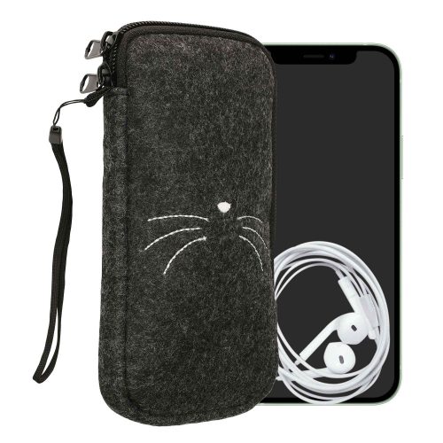 Kryt Kwmobile Universal XL – 6,8", textilie, šedo/bílá, 49866.4.13