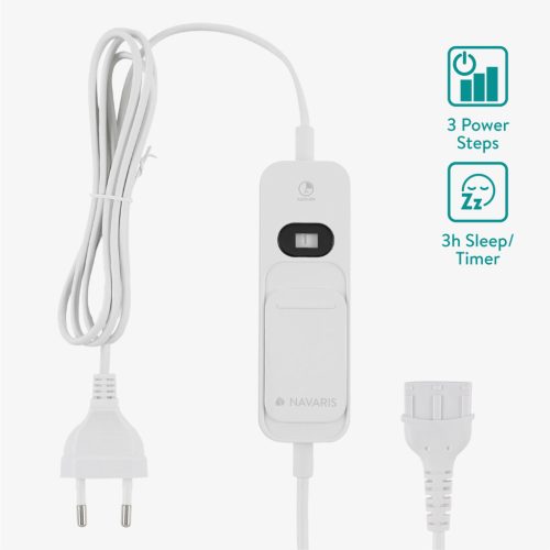 Patura electrica Navaris, moale, 180x130 cm, priza EU, pentru pat/canapea, gri, poliester