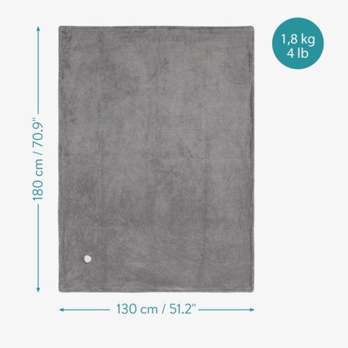 Patura electrica Navaris, moale, 180x130 cm, priza EU, pentru pat/canapea, gri, poliester