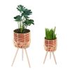 Set 2 Suporturi pentru ghivece Rattan Navaris, dimensiuni variate, interior/exterior, 60955.01