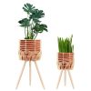 Set 2 Suporturi pentru ghivece Rattan Navaris, dimensiuni variate, interior/exterior, 60955.01