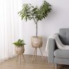 Set 2 Suporturi pentru ghivece Rattan Navaris, dimensiuni variate, interior/exterior, 60955.01