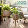 Set 2 Suporturi pentru ghivece Rattan Navaris, dimensiuni variate, interior/exterior, 60955.01