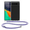 Nárazník kwmobile pro Google Pixel 6, silikonový, průhledný/fialový, 55596.108