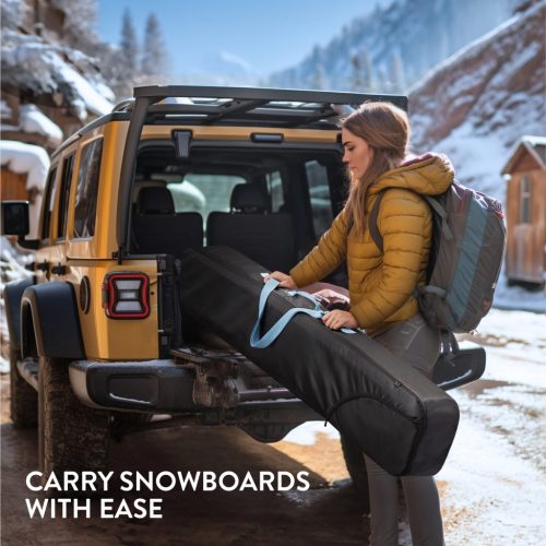 Husa snowboard Navaris, 175, 5x16, 5x30, 5 cm, buzunar lateral, 1680D, negru, poliester