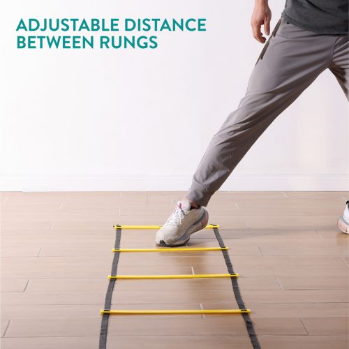 Set Navaris scara agilitate cu jaloane, 12 trepte, 6 m, conuri, geanta inclusa, 61118.06