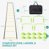 Set Navaris scara agilitate cu jaloane, 12 trepte, 6 m, conuri, geanta inclusa, 61118.06