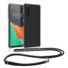 Pouzdro Kwmobile se šňůrkou na krk pro Sony Xperia 10 V, průhledné/černé, silikonové, 61195.03