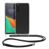 Pouzdro Kwmobile se šňůrkou na krk pro Sony Xperia 10 V, průhledné/černé, silikonové, 61195.03