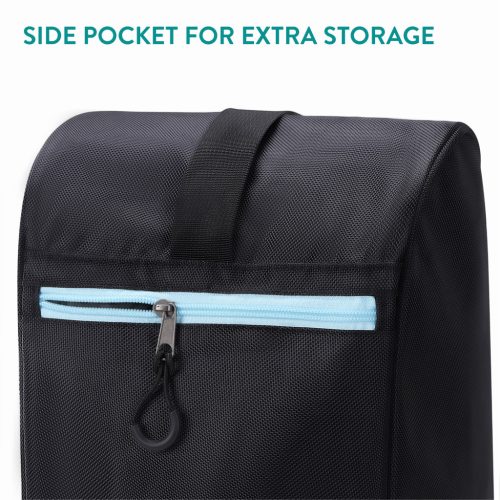 Set huse schi si clapari Navaris, geanta schi 170 cm, compartiment clapari 42x38x22 cm, negru, textil