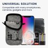 Kwmobile univerzální pouzdro pro telefon XXL, 7 palců, šedo/černé, textil, 58702.5.02