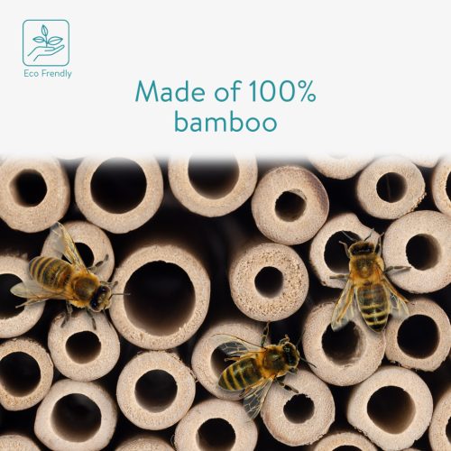 Set 60 Tuburi bambus pentru albine Navaris, 15x12x12 cm, cu sfoara de legat, 61288.01