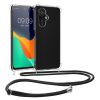 Pouzdro Kwmobile se šňůrkou na krk pro OnePlus Nord N30/Nord CE 3 Lite, průhledné/černé, silikonové, 61495.01