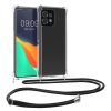 Pouzdro Kwmobile se šňůrkou pro Motorola Edge 40 Pro/Edge Plus (2023), průhledné/černé, silikonové, 61503.01